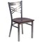 Emma and Oliver Clear Coated "X" Back Metal Restaurant Dining Chair